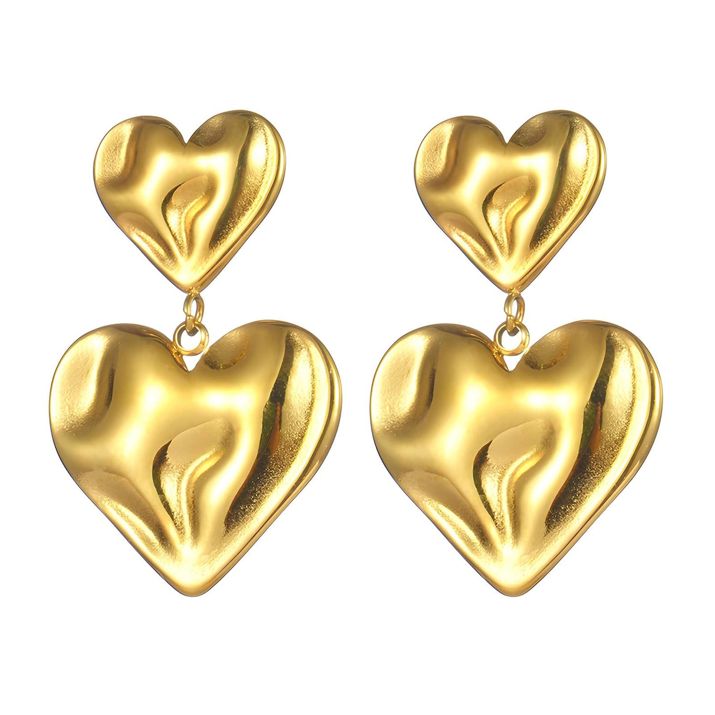 18 Karat Gold Plated Heart Earrings!