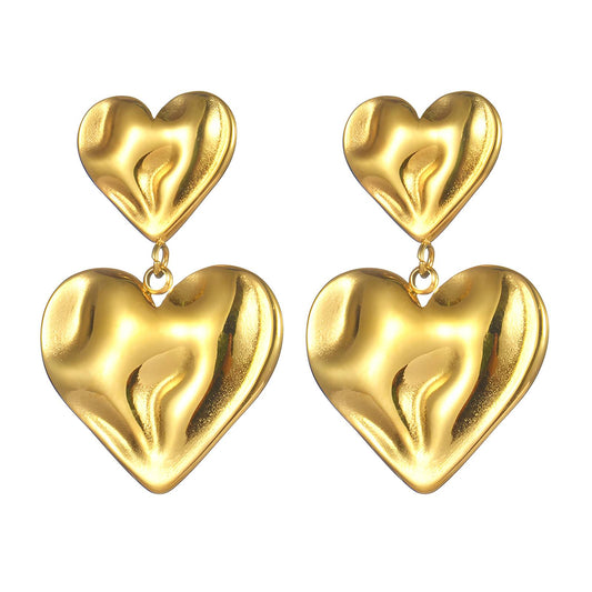 18 Karat Gold Plated Heart Earrings!