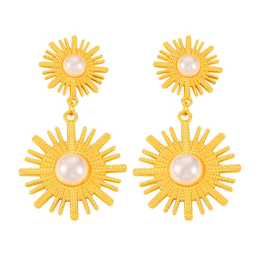 18 karat gold plated Flower Earrings